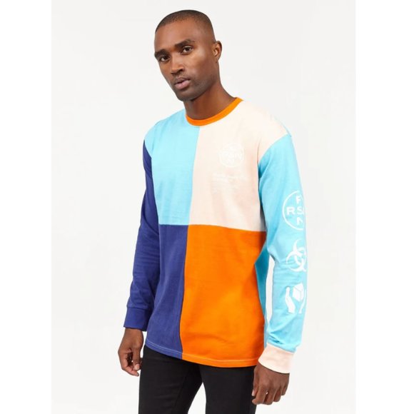 NWOT Reason Clothing Color Block Long Sleeve Tee M - Picture 3 of 9